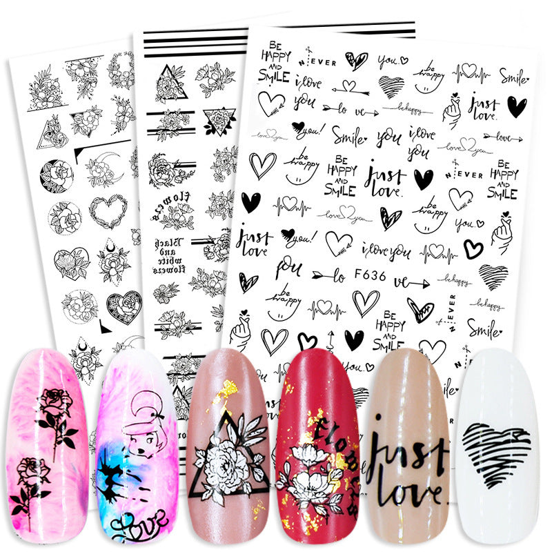 Summer Flowers & Love Nail Stickers