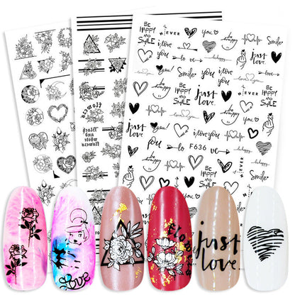 Summer Flowers & Love Nail Stickers
