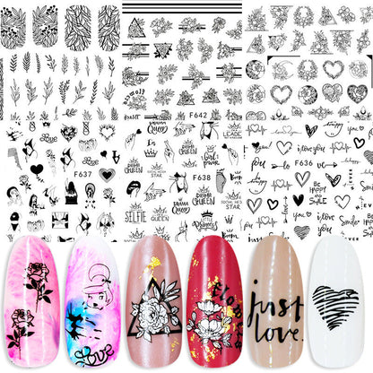 Summer Flowers & Love Nail Stickers