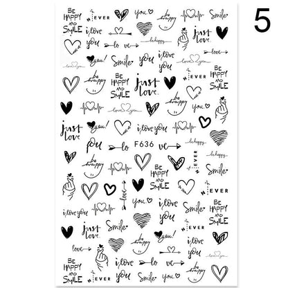 Summer Flowers & Love Nail Stickers