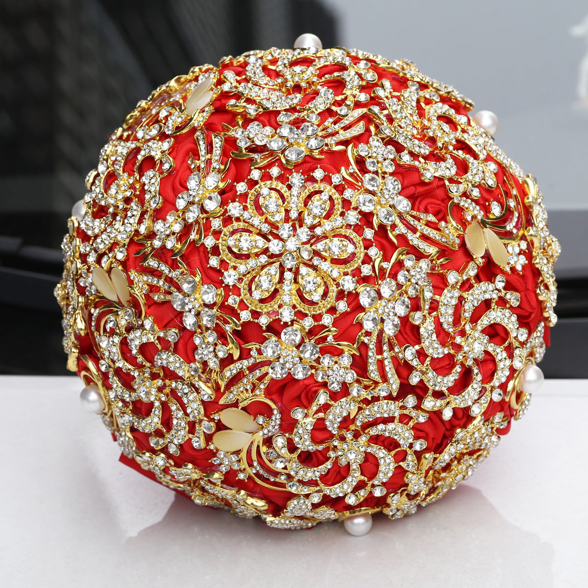 Golden Rhinestone Bridal Bouquet