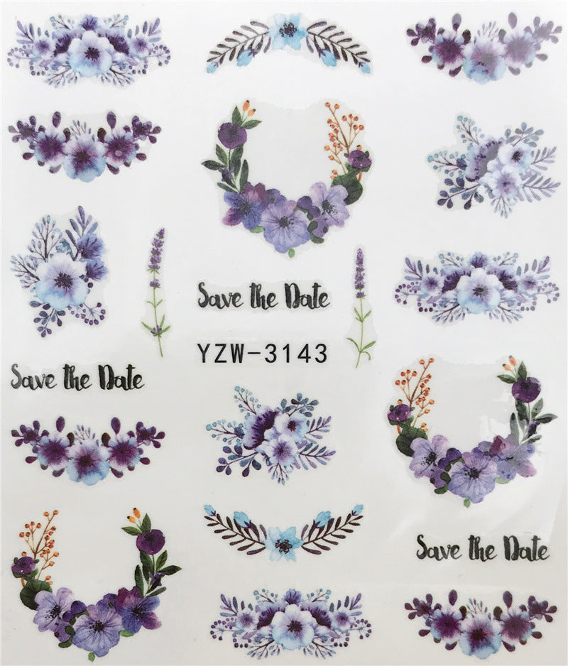 Horror Halloween Nail Sticker Maple Leaf Seahorse Water Sticker