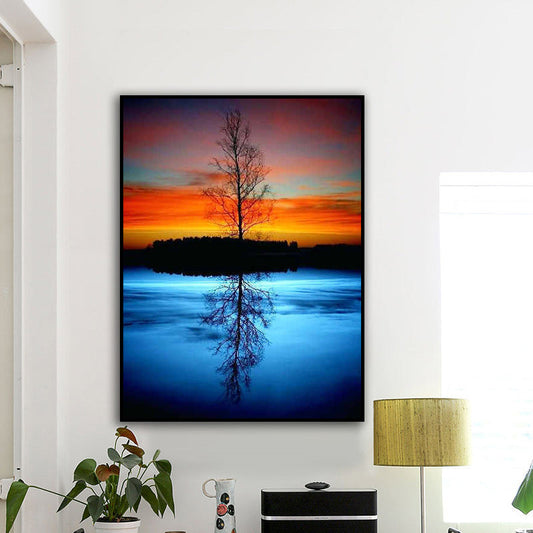 Diamond Painting, Reflection, Tree Decoration, Digital Oil Painting, Cross Stitch