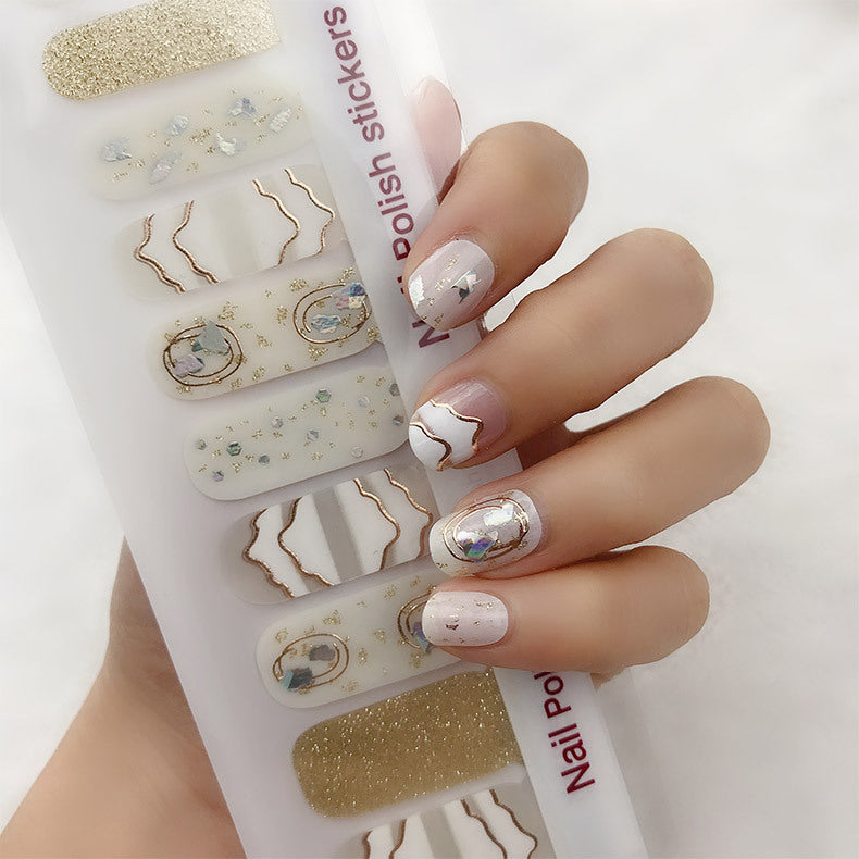 Shell 3D Bronzing Nail Stickers (20 Double Row)