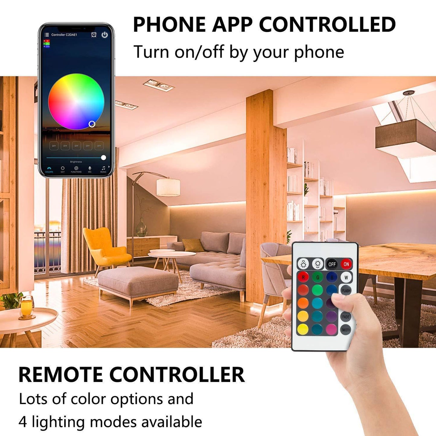 LED Light, 5050 RGB Waterproof, Voice Control