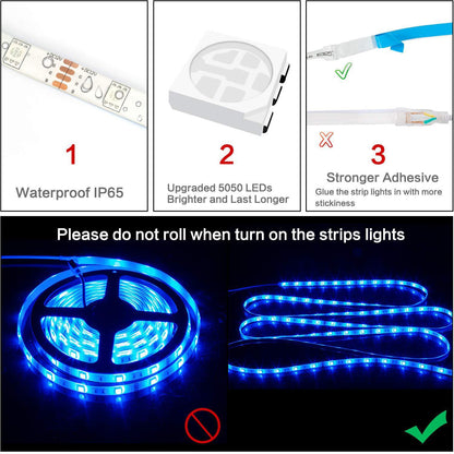 LED Light, 5050 RGB Waterproof, Voice Control