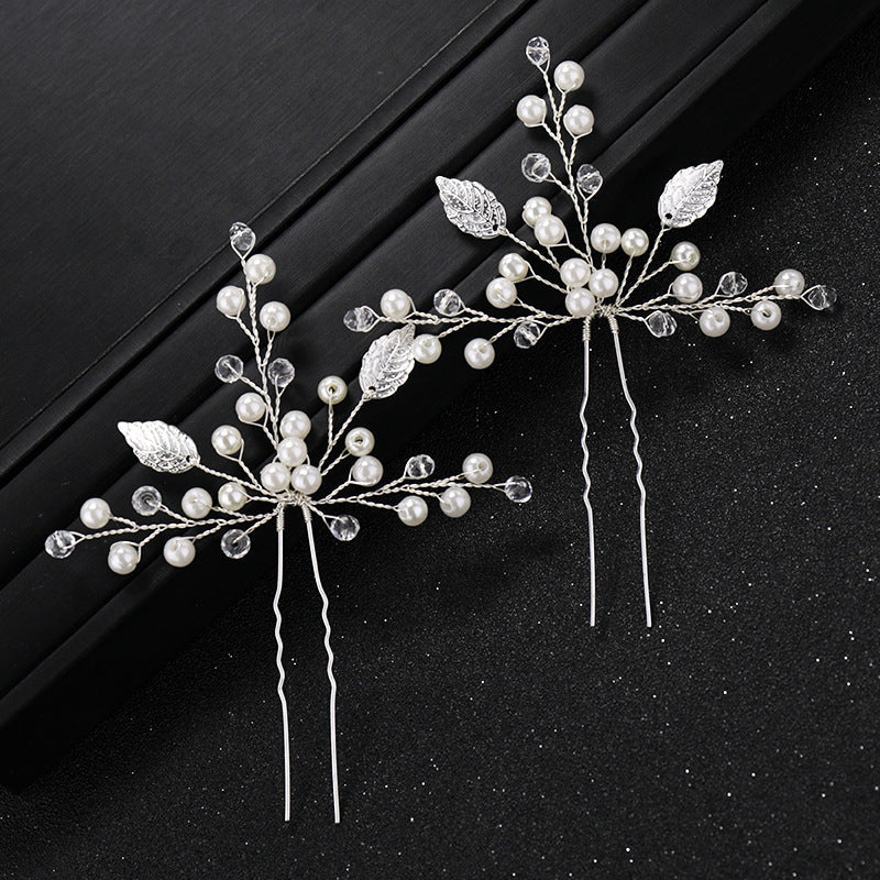 Simple Pearl Rhinestone Bride Headdress