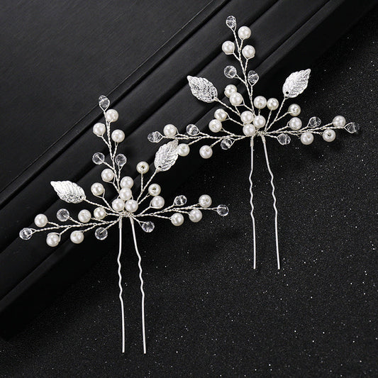 Simple Pearl Rhinestone Bride Headdress