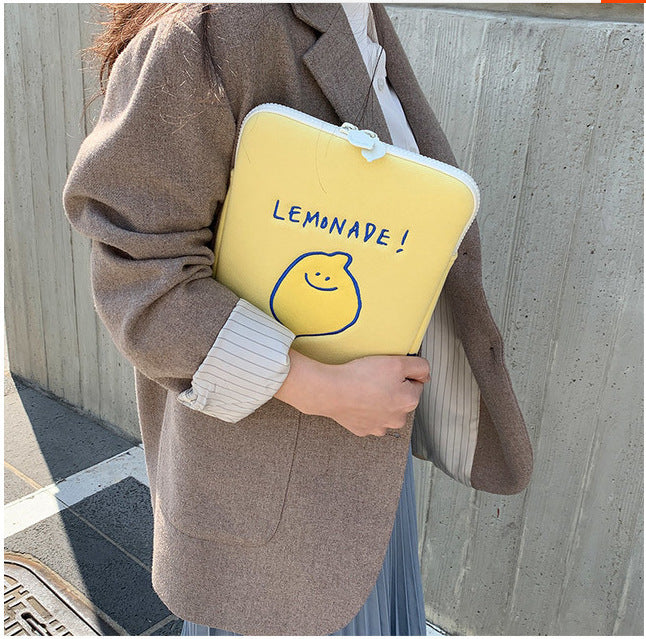Embroidered Lemon Tablet & Laptop Bag