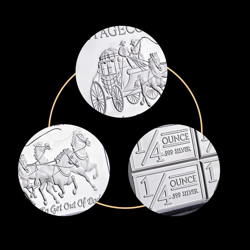 Northwest Region Territorial Mint 999 Fine Silver Stagecoach Divisible Bar