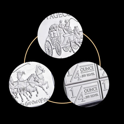 Northwest Region Territorial Mint 999 Fine Silver Stagecoach Divisible Bar