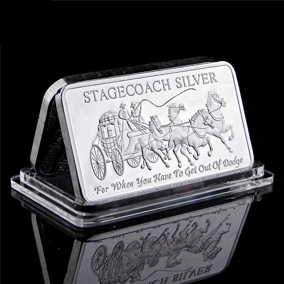 Northwest Region Territorial Mint 999 Fine Silver Stagecoach Divisible Bar
