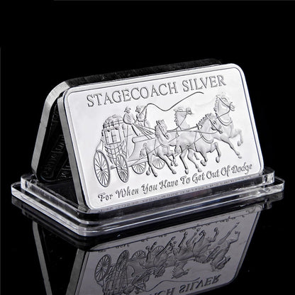 Northwest Region Territorial Mint 999 Fine Silver Stagecoach Divisible Bar