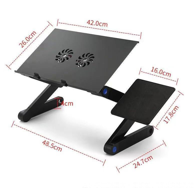 Folding Notebook Computer Desk with Dual Fans for Stability