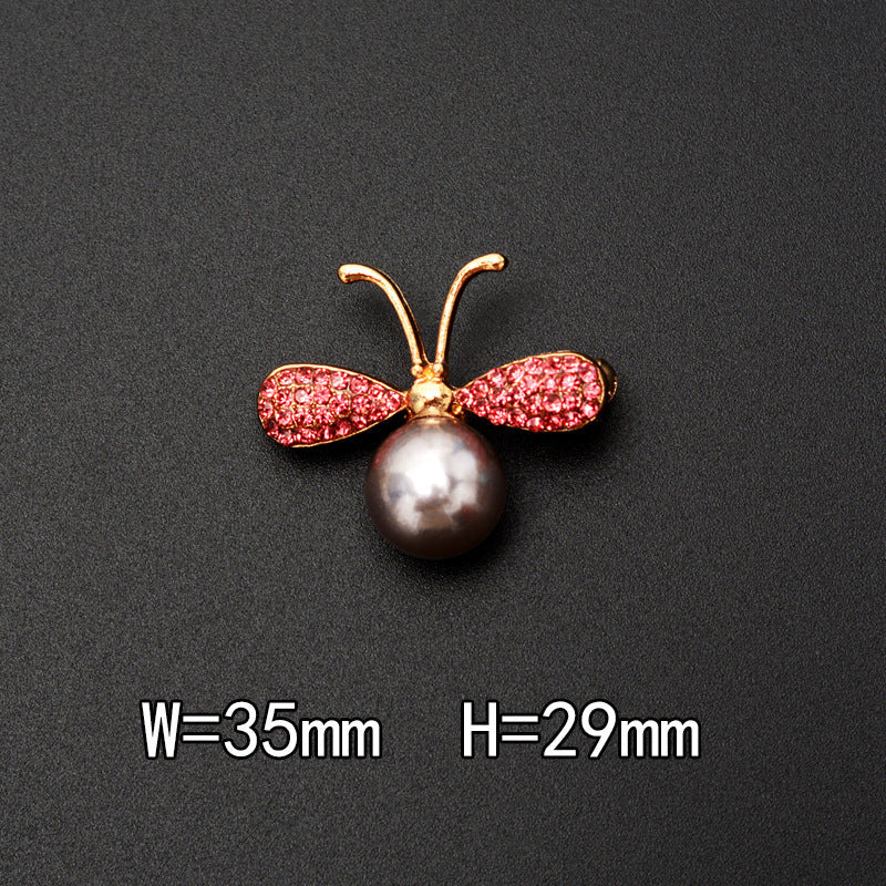 High-end Pearl Rhinestone Bee Brooch