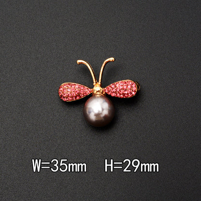 High-end Pearl Rhinestone Bee Brooch