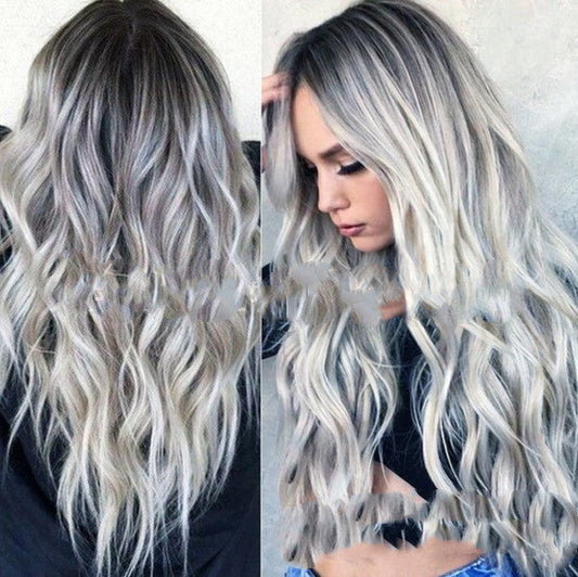 Mid-Length Mixed Color Micro-Volume Fashion Wig