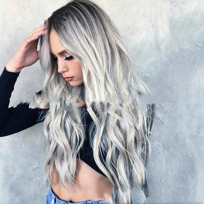 Mid-Length Mixed Color Micro-Volume Fashion Wig