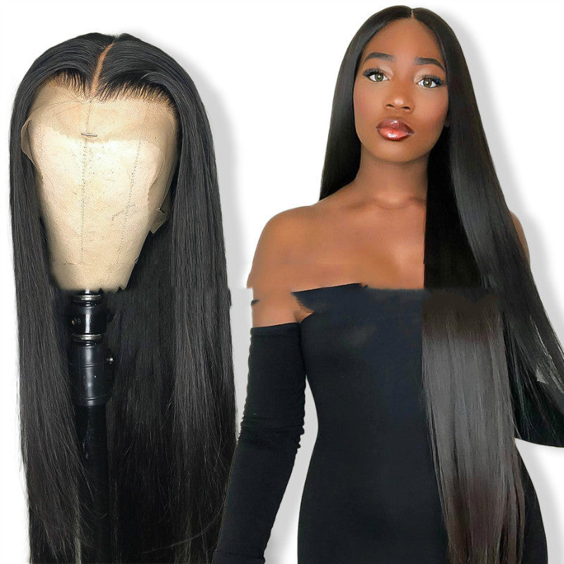 Long Straight Chemical Fiber Headgear Wig