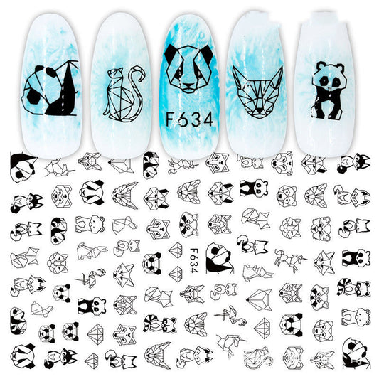 Black and White Rose Nail Decals