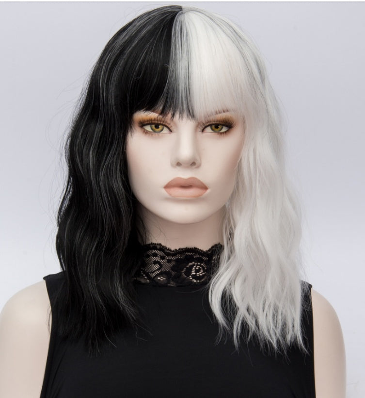 Short White Straight Synthetic Wig