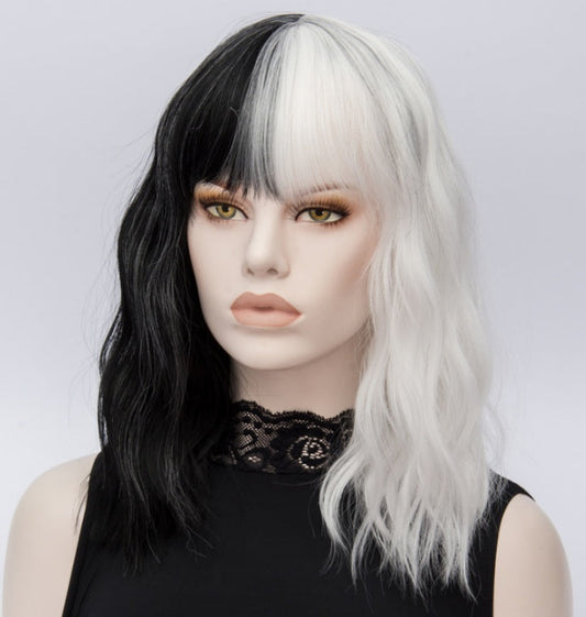 Short White Straight Synthetic Wig