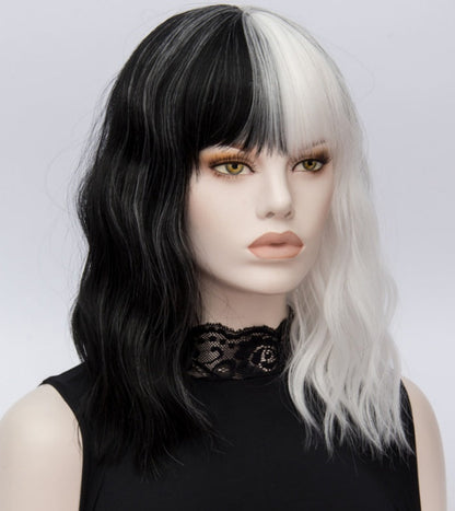 Short White Straight Synthetic Wig