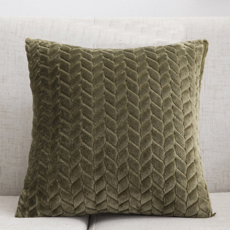 Flannel Solid Color Nordic Cushion Cover