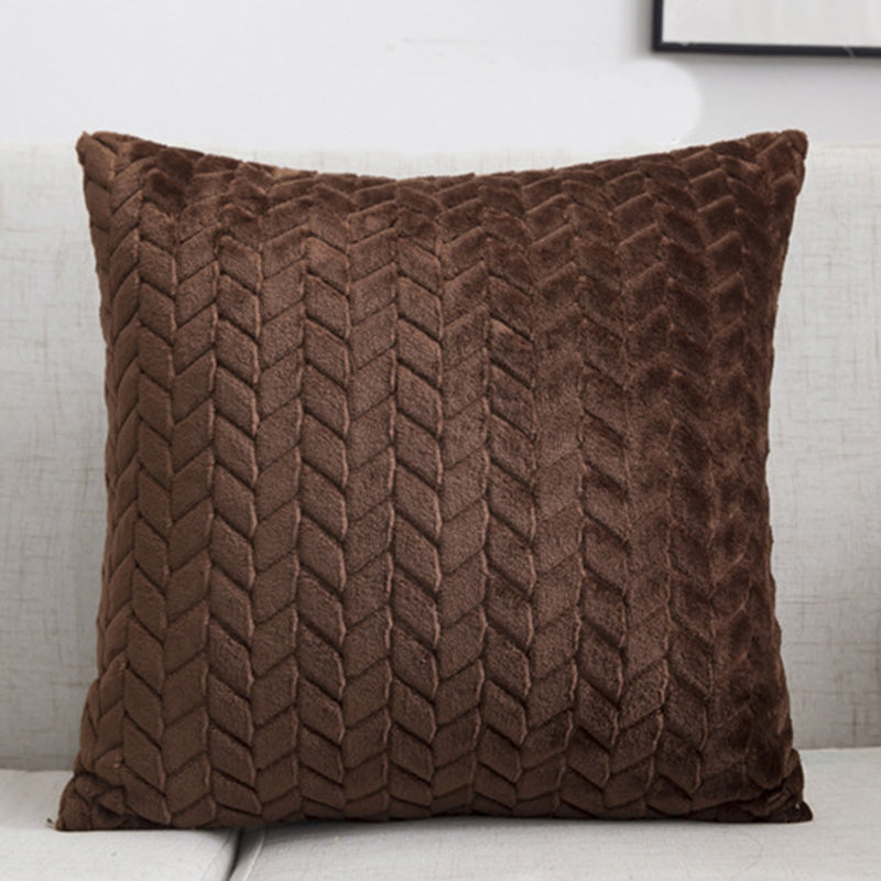 Flannel Solid Color Nordic Cushion Cover