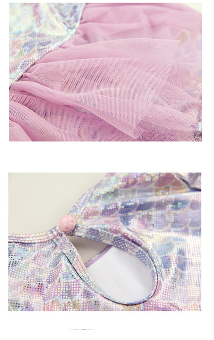 Kids' One-Piece Boxer Skirt Swimsuit