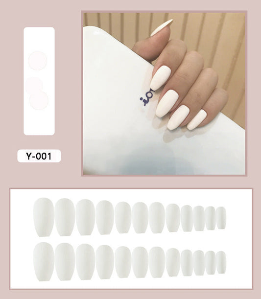 Frosted Short Ballet Fake Nails