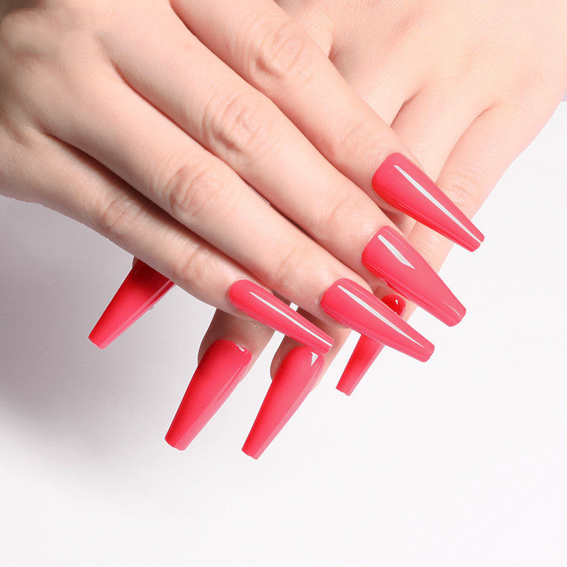 Long Coffin Fake Nails - Variety of Colors Available