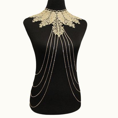 Luxury Lace Flower Leaf Body Chain Necklace