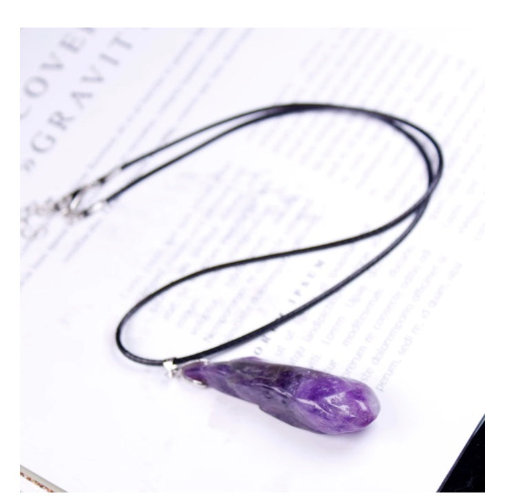 Fantasy Amethyst Dog Teeth Pendant Necklace