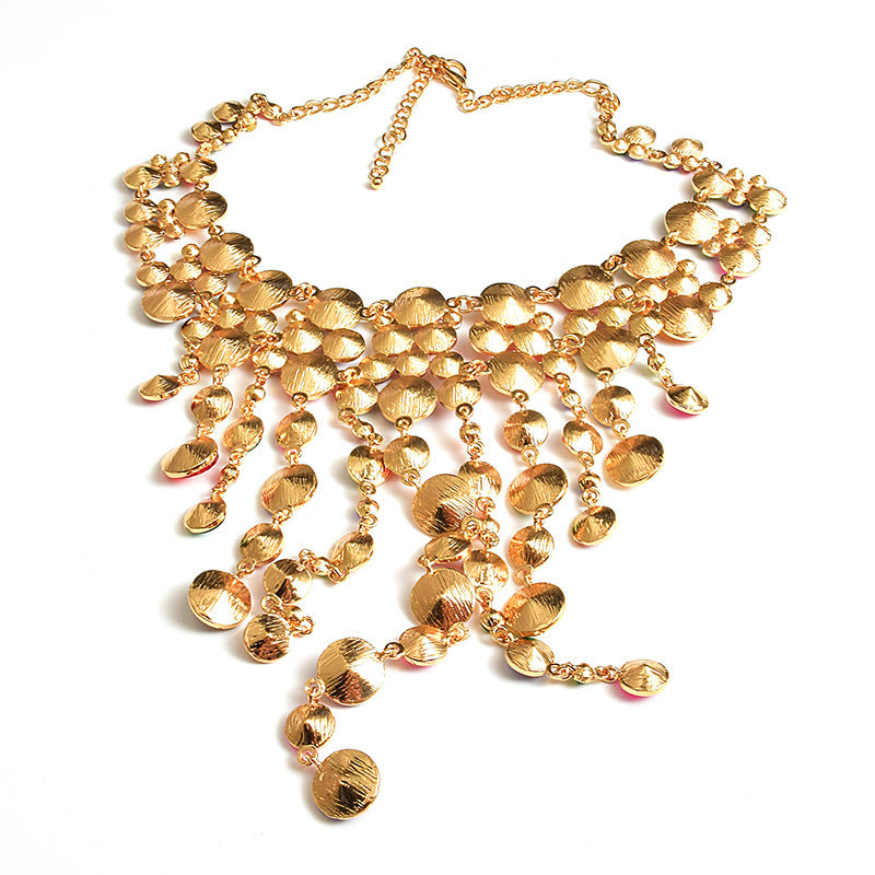 European Style Tassel Necklace with Diamonds