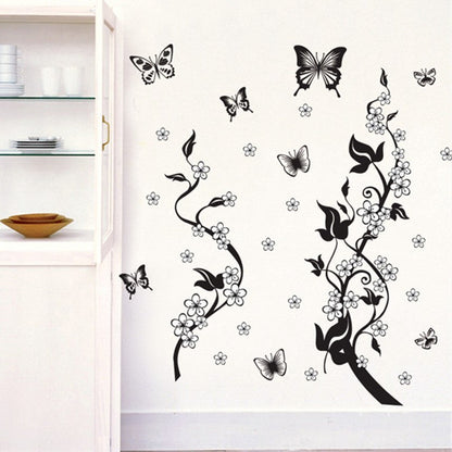 Fashion PVC Wall Sticker, Butterfly Flower