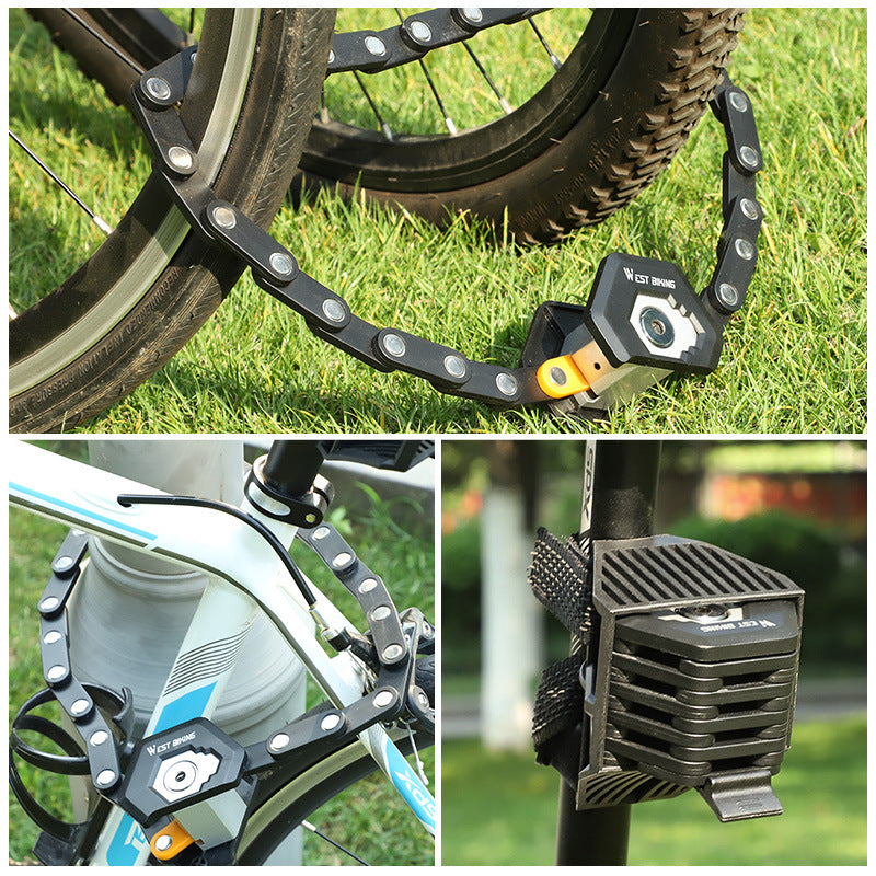 Hamburg Alloy Foldable Bike Lock – Anti-Theft with 3 Keys & Mount Bracket