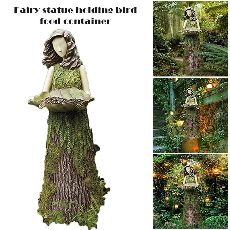 Fern Fairy Statue, 2-in-1 Hummingbird Feeder