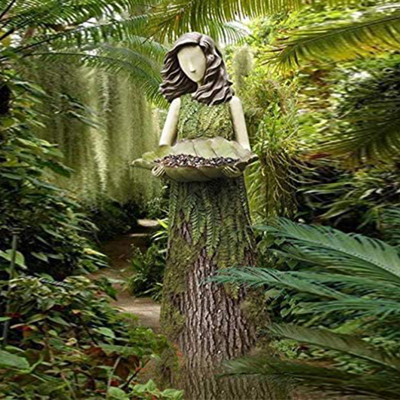 Fern Fairy Statue, 2-in-1 Hummingbird Feeder