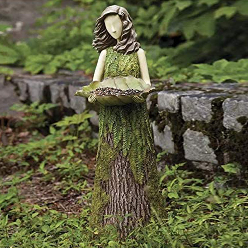 Fern Fairy Statue, 2-in-1 Hummingbird Feeder