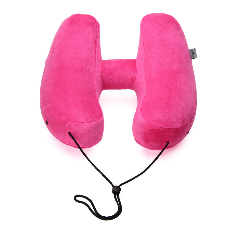 Hooded Inflatable Travel Neck Pillow