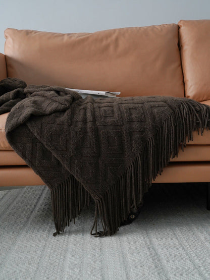 Jacquard Knitted Bed Tail Towel Winter Blanket