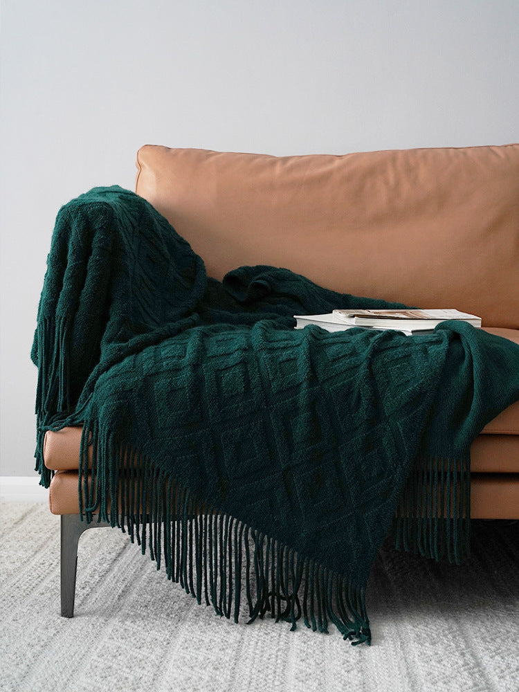 Jacquard Knitted Bed Tail Towel Winter Blanket