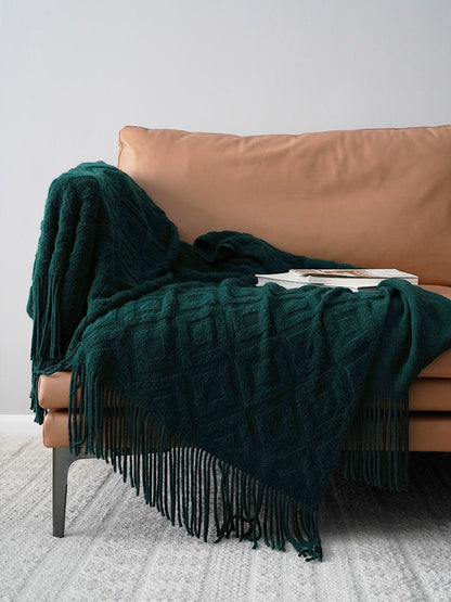 Jacquard Knitted Bed Tail Towel Winter Blanket