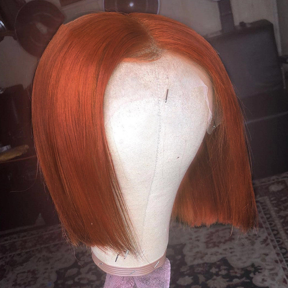 Orange Gradient Short Bob Lace Wig