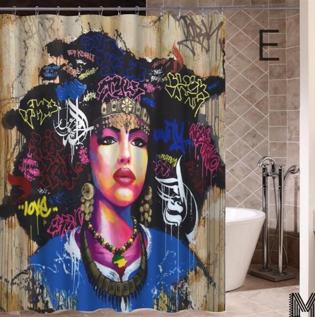Graffiti Hip Hop African Girl Shower Curtain