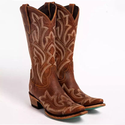 Plus Size Embroidered Long Rider Boots