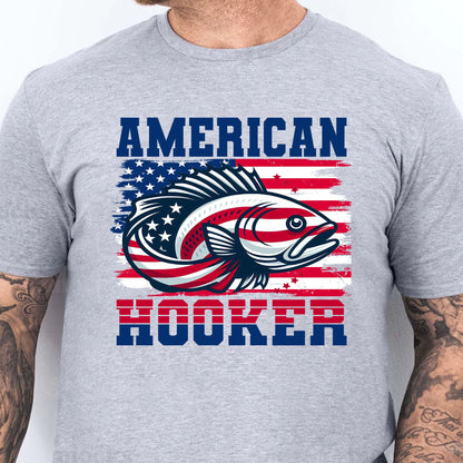 American Hooker Shirt | 4th Of July T-Shirt | Retro Hooker Tee | Patriotic Fishing Shirt | Independence Day Tee 682320