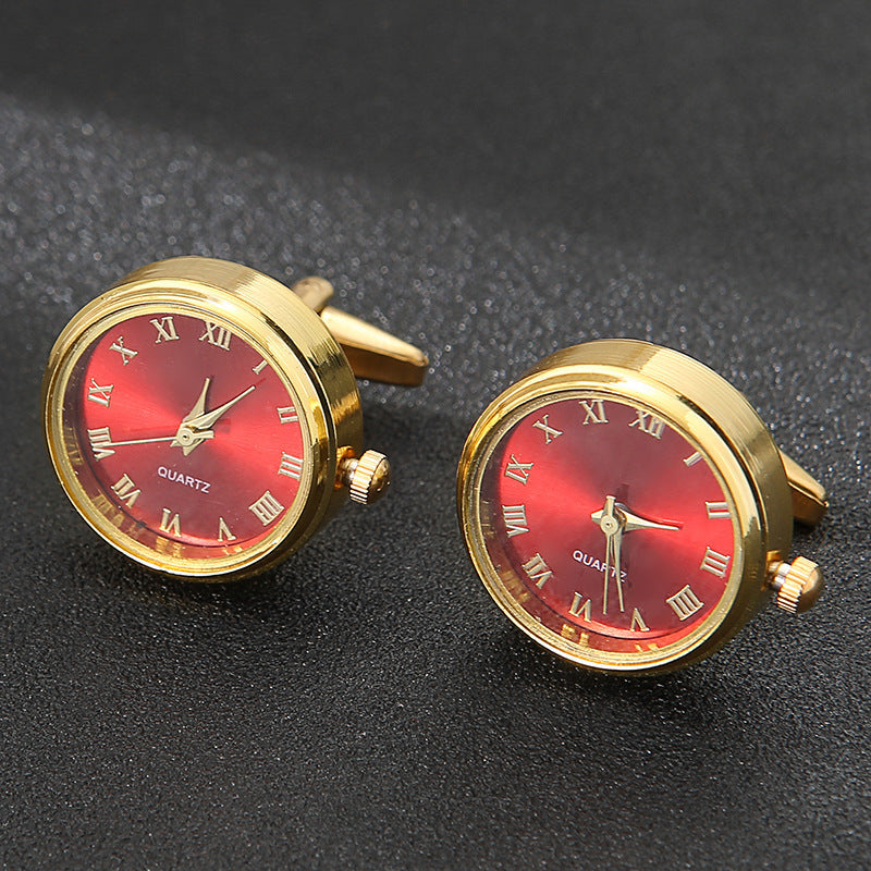 Men's Rotatable Golden Cufflinks