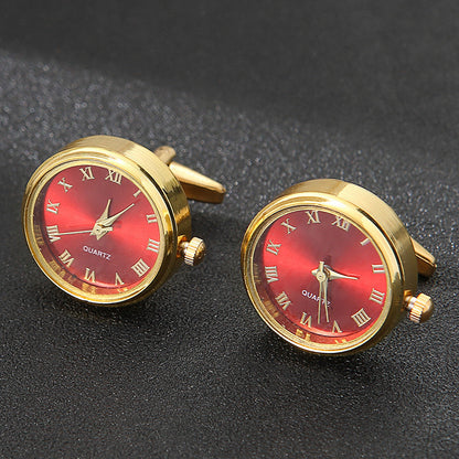 Men's Rotatable Golden Cufflinks